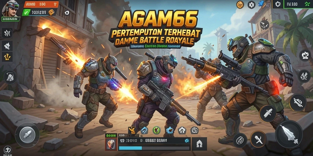 Tangkapan layar AGAM66 menunjukkan pertempuran seru dalam mode Battle Royale.