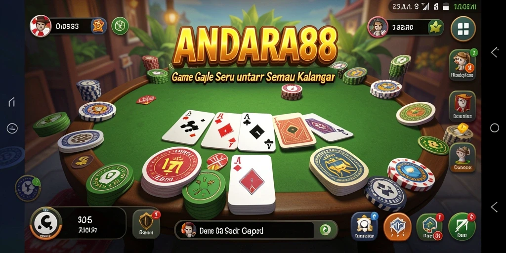Screenshot gameplay seru dari ANDARA88 yang menampilkan kompetisi Gaple.