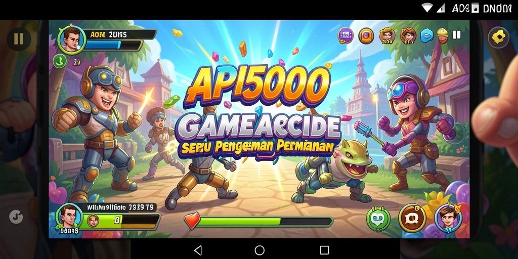 Screenshot gameplay API5000 menunjukkan aksi seru dalam level Arcade.