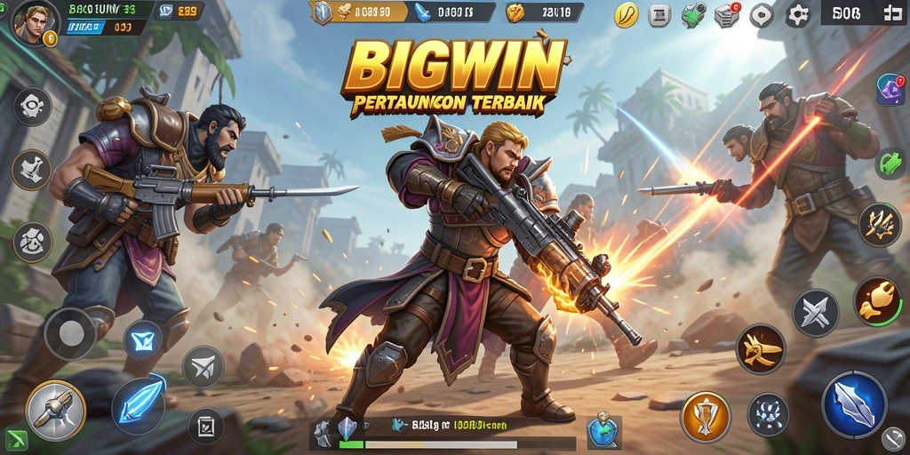 Gambaran gameplay BIGWIN dalam pertempuran Battle Royale yang seru.