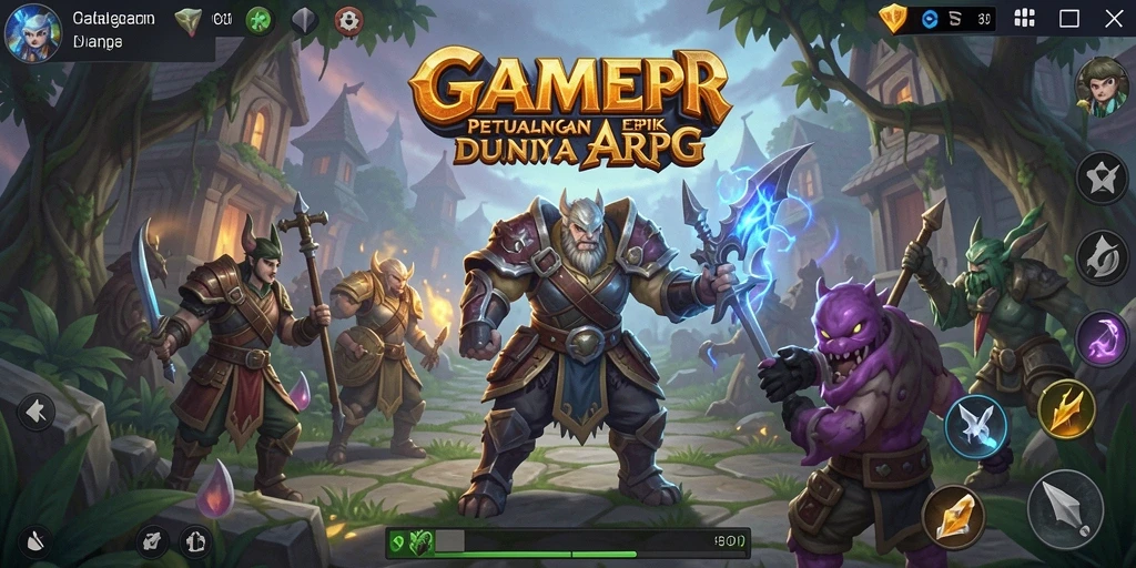 Tangkapan layar menampilkan aksi seru dalam GAMERP saat menjelajahi dunia ARPG.
