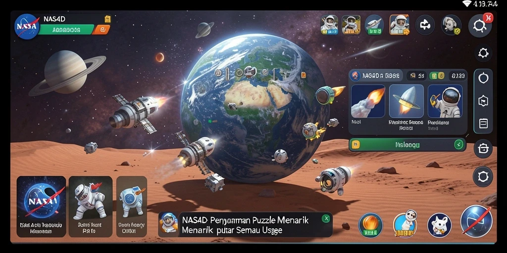 Tampilan gameplay NASA4D yang menarik dengan tantangan Puzzle yang seru.