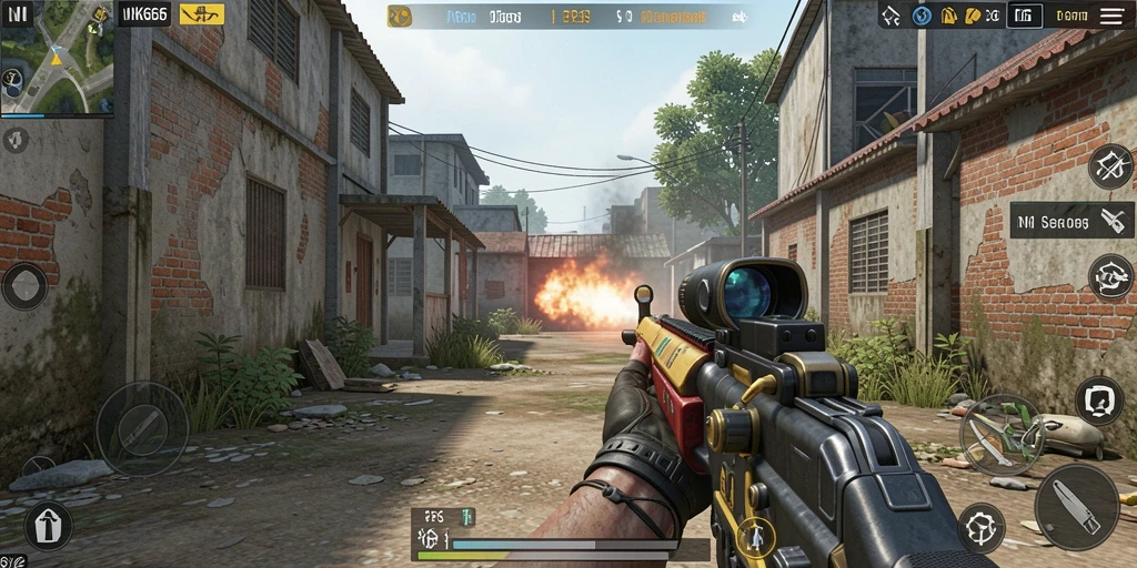Tampilan gameplay NK666 dengan aksi tembak-menembak mendebarkan.