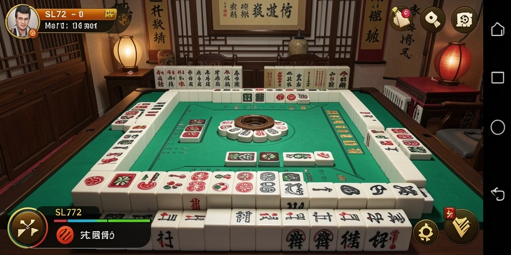 Tampilan gameplay penuh warna dari SL72 dalam permainan Mahjong.